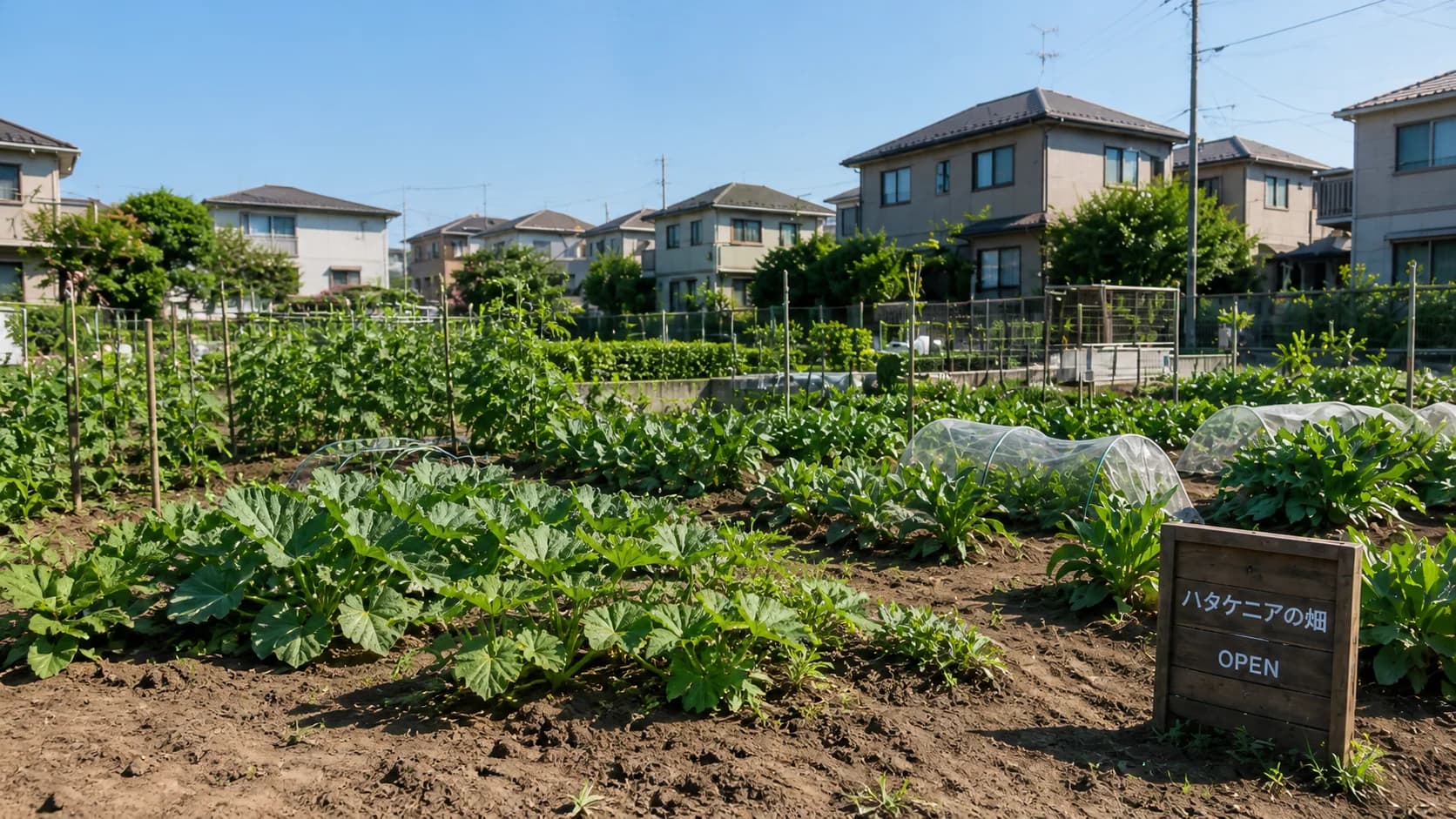 住宅地の中に広がる都市農園